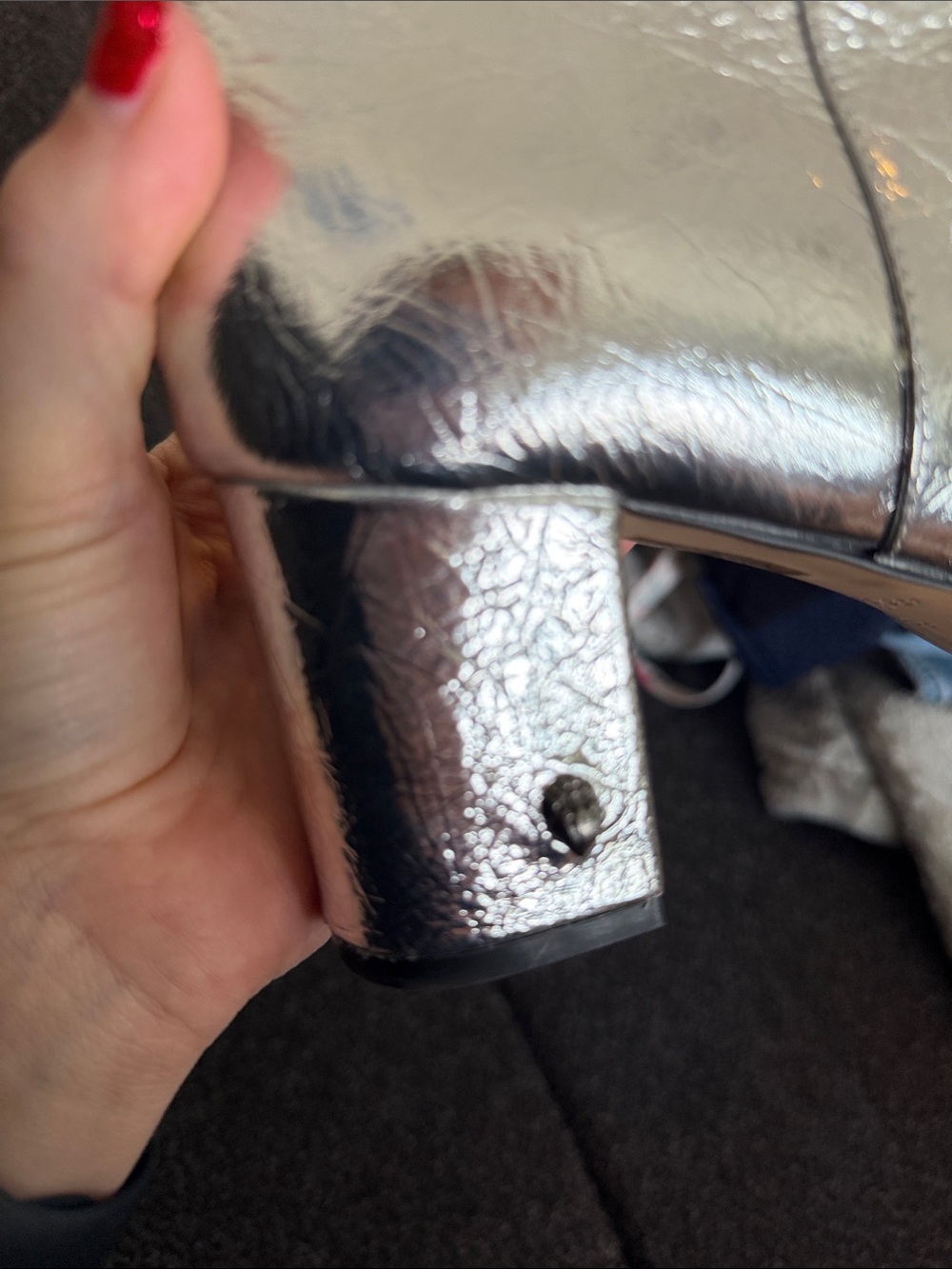 Kurt Geiger London Burlington metallic silver leather ankle boots size EU 40.5 - Picture 3 of 9